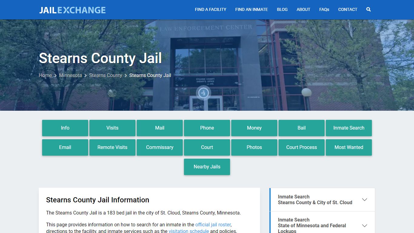 Stearns County Jail, MN Inmate Search, Information